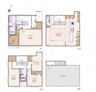 東京都港区南麻布4【一戸建】の間取り
