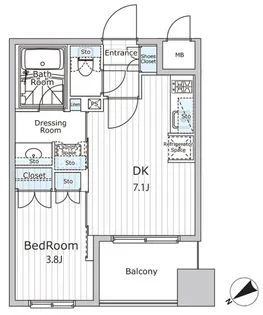 ビエラコート日本橋久松町【9階】の間取り