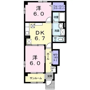 アタラクシア-II・B【1階】の間取り
