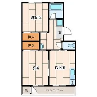 栄昇ハイツ【2階】の間取り