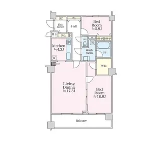 グラマシー恵比寿【1階】の間取り