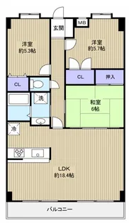 サニーウェル仲村【3階】の間取り