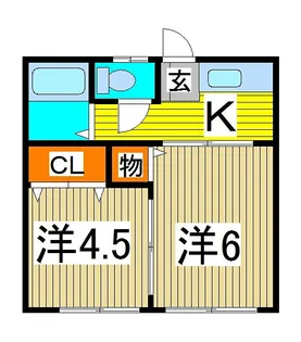 第15丸三マンション【2階】の間取り