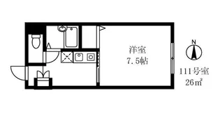 アパートメントカヤ中原【1階】の間取り