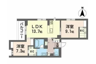 アミコート泉中央【2階】の間取り