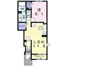 埼玉県加須市川口3【アパート】の間取り