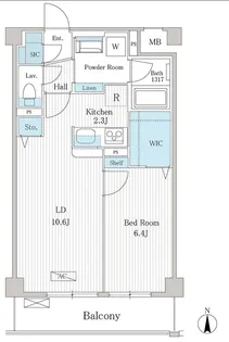 フェリシア江坂【9階】の間取り
