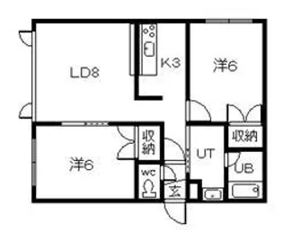 アイランドハイツ神居A・B【2階】の間取り