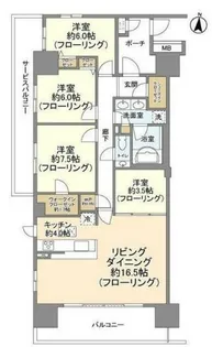 東京フロンティアシティ パーク&パークス【15階】の間取り