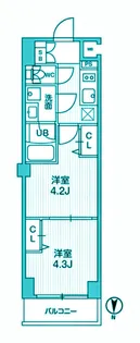 シーフォルム西小山【2階】の間取り