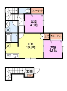 ワイズテラス関屋大川前【2階】の間取り