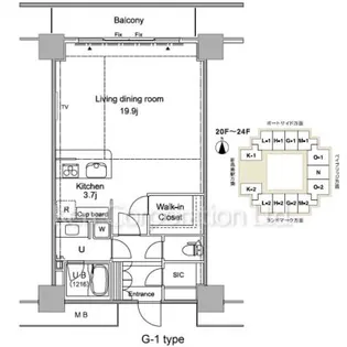パシフィックロイヤルコートみなとみらいオーシャンタワー【24階】の間取り