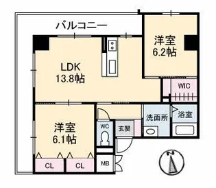 ヴィオーラ中山下【7階】の間取り