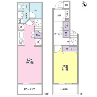 ストーリア等々力【1階】の間取り