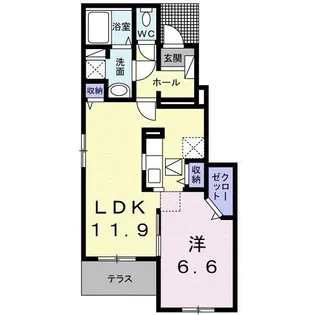 ベレ・フォンティーヌII【1階】の間取り