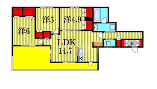 La fleur coloree【3階】の間取り