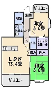 エタニティー帯山【1階】の間取り