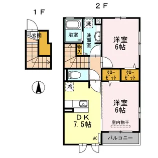 クレアトゥール柏A【2階】の間取り