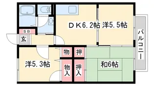 サニー・コートフタバ B棟【2階】の間取り
