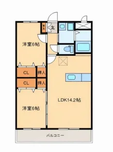 マリベール赤江【1階】の間取り