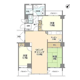 コスモ柏2【2階】の間取り