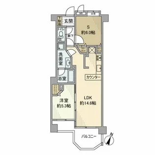 レーベンリヴァーレ双葉町【4階】の間取り