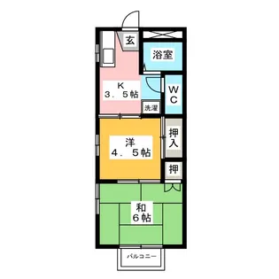 ハイツ小出A【2階】の間取り