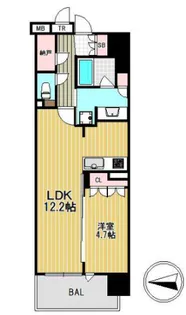 ブランズ北堀江プレイス【2階】の間取り