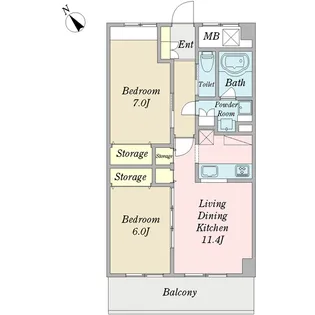 アリア・ソワン・プレミアム伯楽【1階】の間取り