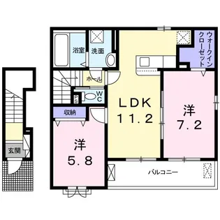 カーサ・ビエント II【2階】の間取り