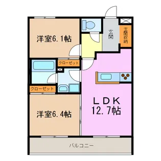 エスポア三好II【2階】の間取り