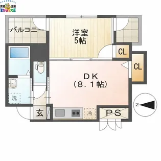 ApartmentGrusOkamachi【4階】の間取り