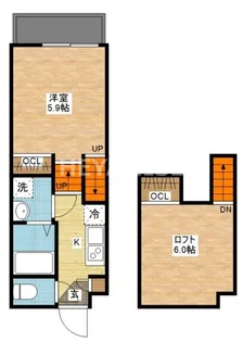デ・クメール久原【1階】の間取り