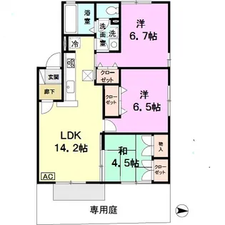 ガーデンコート車B棟【2階】の間取り
