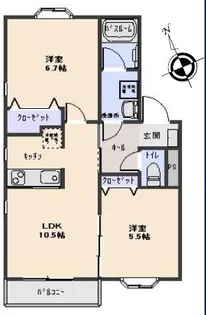 ブライト井の頭B棟【2階】の間取り