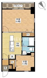 T-COURT【6階】の間取り