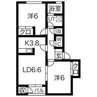 グランデ本館3番館【2階】の間取り