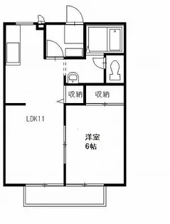 リモージュK(1LDK)【1階】の間取り