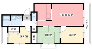サンハイツ若草西【2階】の間取り