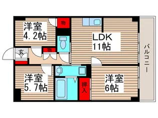 グランピニエール松戸【4階】の間取り