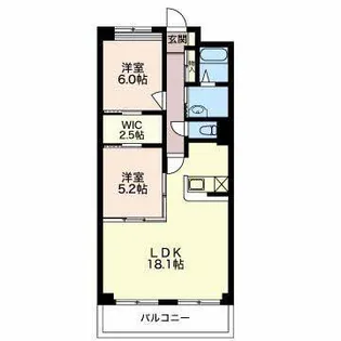 ラオーク三軒家【4階】の間取り
