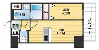 プレサンス松屋町グレース【7階】の間取り