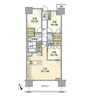 アトラス加賀【9階】の間取り