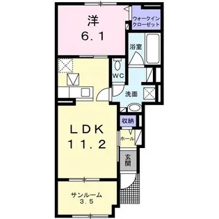 グリーングラス S【1階】の間取り