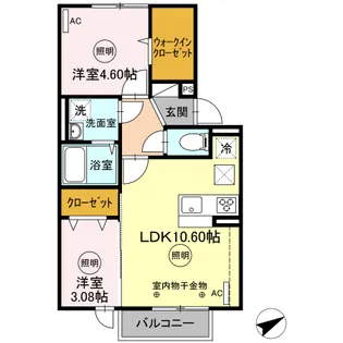 ビバリーヒルズ【1階】の間取り