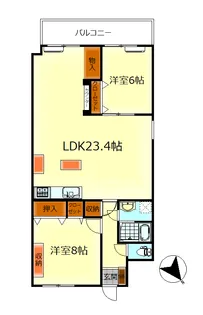 呉中通コープマンション【14階】の間取り