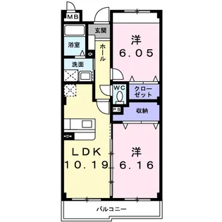 ボヌールフォンテーヌ【3階】の間取り