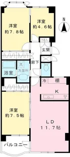 京王府中マンション【3階】の間取り