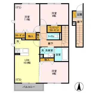 ペイサージュ B【2階】の間取り