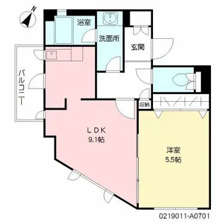 アネシス片野【7階】の間取り